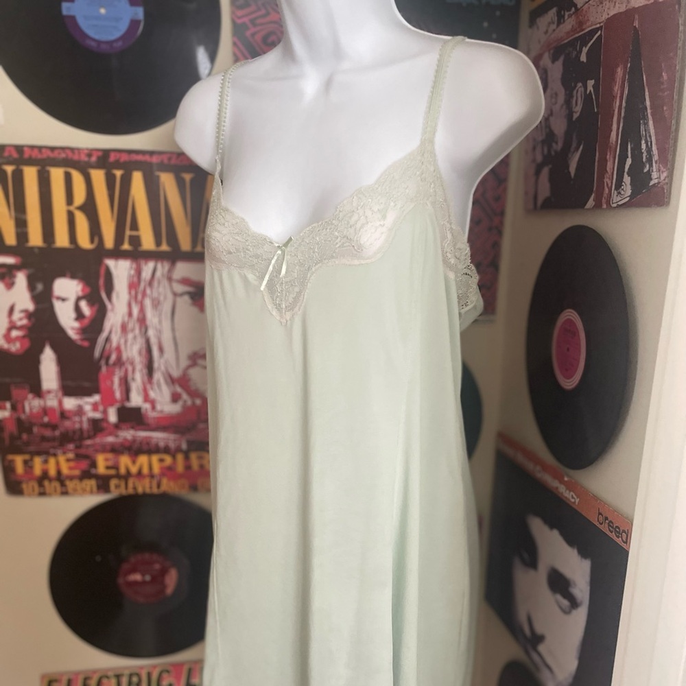Lace 3XL green nightgown / dress / lingerie with bow detail